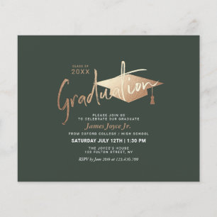 Budget Simple Minimal Graduation Party Invitations Flyer