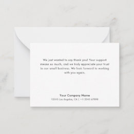 Budget | Simple Minimal Small Business Thank You Card