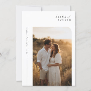 Budget Simple Minimalist Boho Photo Wedding Invitation