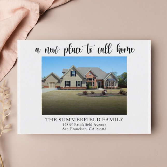 Budget Simple Minimalist Photo Moving Announcement Postcard (Creator Uploaded)