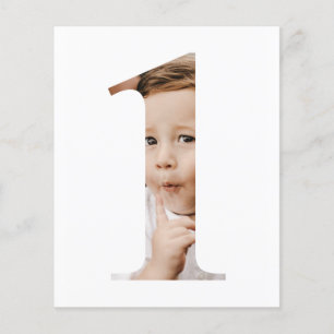 Budget Simple Minimalist Photo Number One Birthday