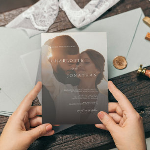 Budget Simple Modern 2 Photo Wedding Invitation