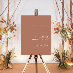 Budget simple modern minimal elegant terracotta poster