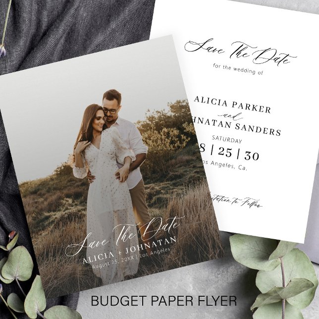 Budget simple modern photo wedding save the date flyer (Creator Uploaded)