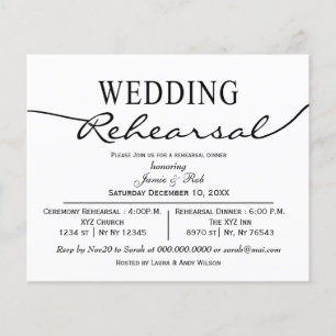 Budget Simple Modern Rehearsal Dinner Invitation