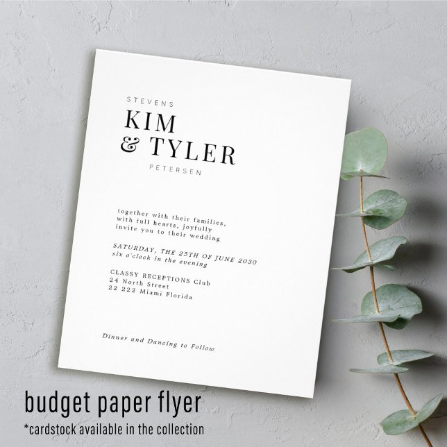 Budget simple modern typography wedding flyer (Creator Uploaded)