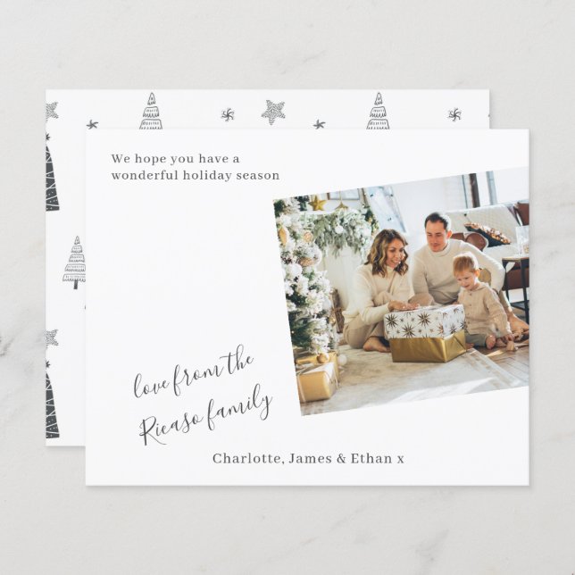 BUDGET Simple Personalised Photo Christmas Holiday (Front/Back)