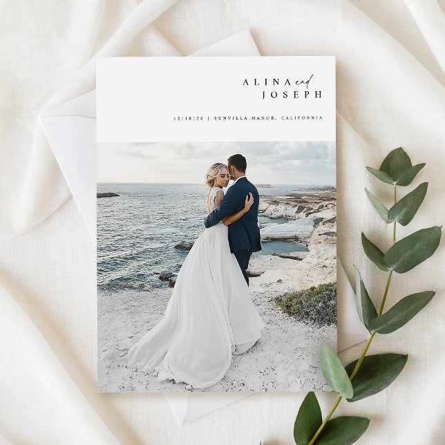 Budget Simple Photo Beach Destination Wedding Invitation (Creator Uploaded)