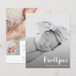 Budget Simple Photo Birth Announcement
