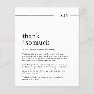 Budget Simple Photo Monogram Wedding Thank You
