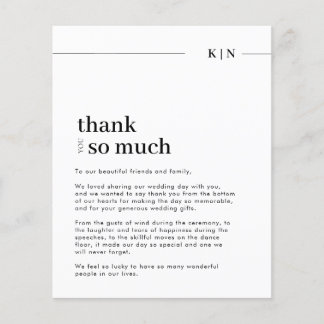 Budget Simple Photo Monogram Wedding Thank You 