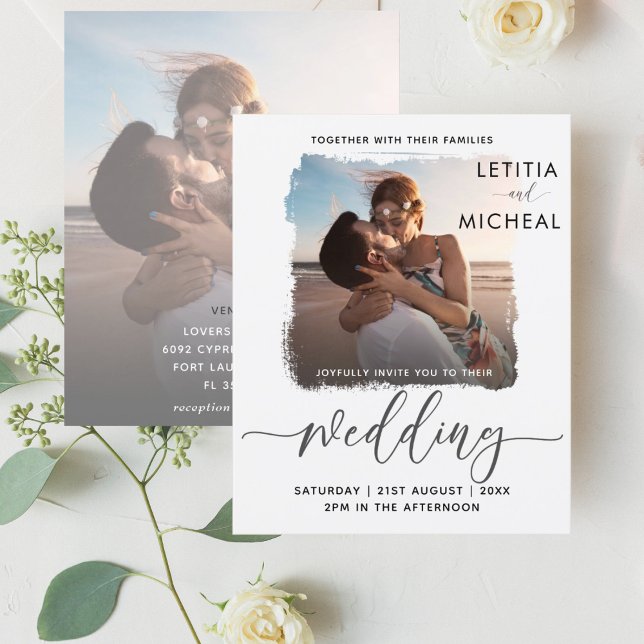 Budget Simple Photo Wedding Invitation (Creator Uploaded)
