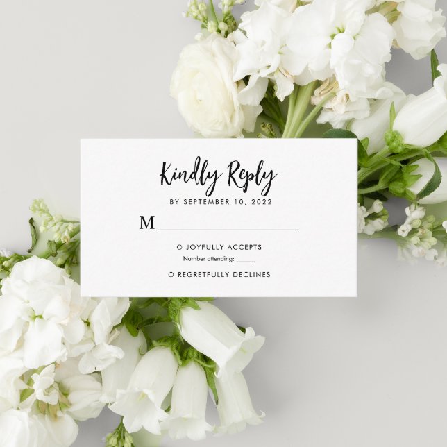 BUDGET Simple Romantic Script Heart Monogram Rsvp Enclosure Card (Creator Uploaded)