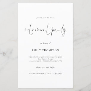 Budget Simple Script Retirement Party Invite