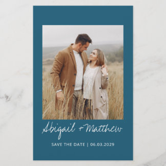 Budget Simple Teal Save The Date Invitation