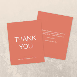 Budget Simple Terracotta Portrait Thank You Card