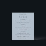 Budget Simple Text Dusty Blue Wedding Menu<br><div class="desc">Simple Text Dusty Blue Wedding Menu. A budget price SMALLER 4.5” x 5.6” alternative. Available in a SEMI GLOSS 110 lb CARD STOCK which is the default option (recommended for invitations, similar to the thickness of a postcard), OR a SATIN FINISH 80 lb THINNER PAPER STOCK (ideal for enclosures). You...</div>