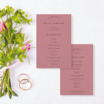 Budget Simple Text Dusty Rose Wedding Program<br><div class="desc">Budget Simple Text Dusty Rose Wedding Program. Size 5.5” x 8.5” at a budget price, on an elegant 110 lb LINEN stock – for a luxury feel at great value, this is perfect for programs, as well as invitations and menus etc. This budget size alternative is also available in other...</div>