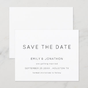 Budget Simple Typography Black White Save The Date