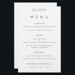 Budget Simple Typography BlacK White Wedding Menu<br><div class="desc">Simple Typography BlacK White Wedding Menu. A budget price size 5.5” x 8.5”,  You can also change the font style and colours and the background colours on the front and back if you wish via the Click to Customise Further option.</div>