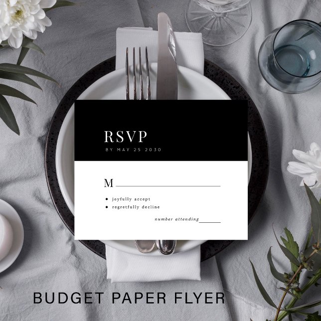 Budget simple typography minimal wedding RSVP Flye Flyer (Creator Uploaded)