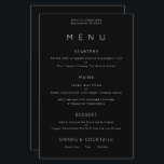 Budget Simple Typography White Black Wedding Menu<br><div class="desc">Simple Typography White Black Wedding Menu. A budget price size 5.5” x 8.5”,  You can also change the font style and colours and the background colours on the front and back if you wish via the Click to Customise Further option.</div>