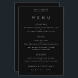 Budget Simple Typography White Black Wedding Menu<br><div class="desc">Simple Typography White Black Wedding Menu. A budget price size 5.5” x 8.5”,  You can also change the font style and colours and the background colours on the front and back if you wish via the Click to Customise Further option.</div>