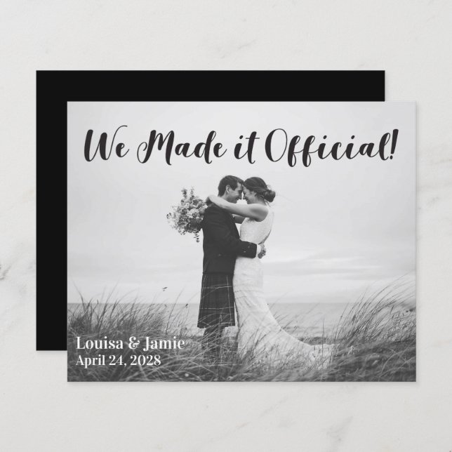 BUDGET Simple We Made it Official Announcement (Front/Back)