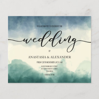 Budget simple wedding invitation. Flyer