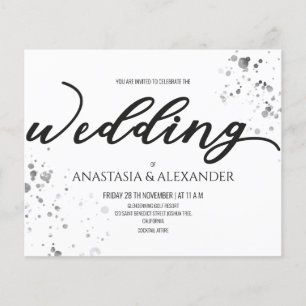 Budget Simple wedding invitation. Flyer