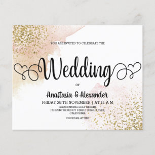 Budget Simple wedding invitation. Flyer