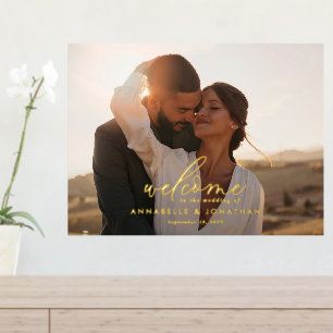 Budget simple wedding photo welcome eucalyptus foil prints