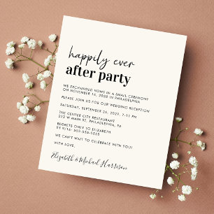 Budget Simple Wedding Reception Cream Invitation