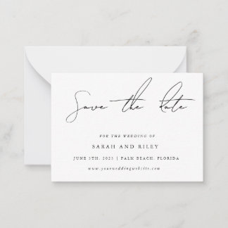 BUDGET Simple Wedding Save The Date Invitation