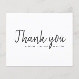 BUDGET Simple Wedding Thank You Card