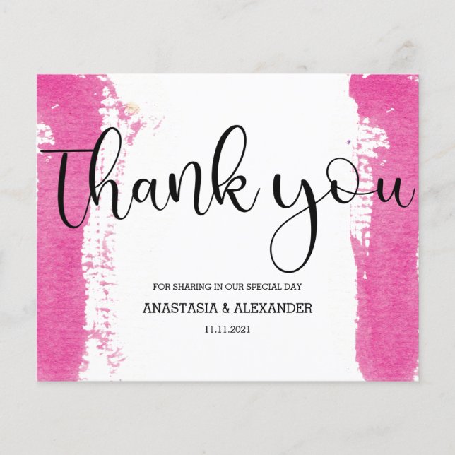 Budget Simple Wedding Thank You Card. Flyer (Front)