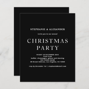 Budget Simple White Black Christmas Party