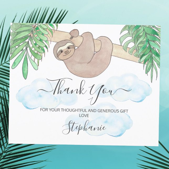 Budget Sloth Gender Neutral Baby Shower Thank You (Creator Uploaded)