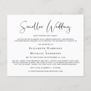 Budget Smaller Downsized Wedding Announcement