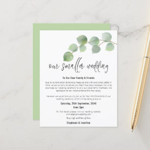 Budget Smaller Wedding Eucalyptus Announcement