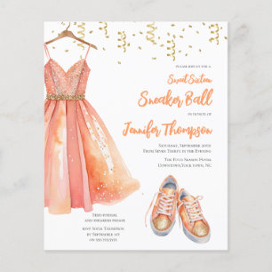 Budget Sneaker Ball Sweet 16 Peach & Gold Glitter