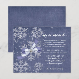 Budget Snowflake Flurries We've Moved Holiday Card
