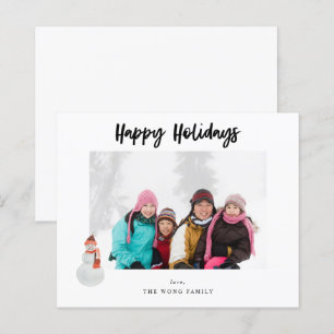 Budget Snowman Happy Holidays Photo - White BK