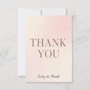 budget soft pastel wedding thank you card