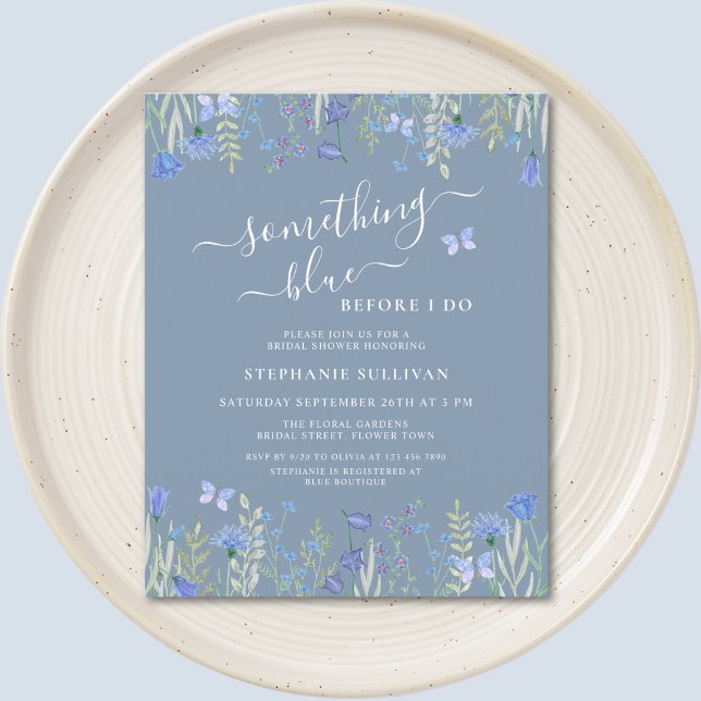 Budget Something Blue Bridal Shower Blue Invite (Creator Uploaded)