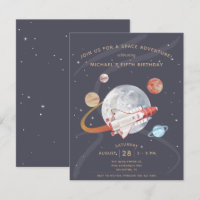 Budget Space Adventure Boy's Birthday Invitation