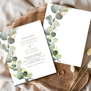 Budget Spanish Eucalyptus Wedding Invitations