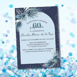 Budget Spanish Winter Florals 60th Birthday Party  Invitation