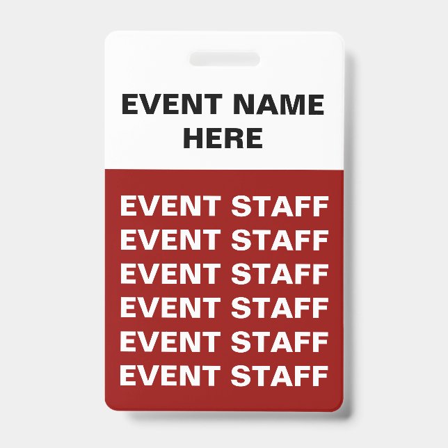 Budget Special Event Badges ID Badge (Front)