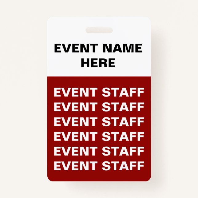 Budget Special Event Badges ID Badge (Front)